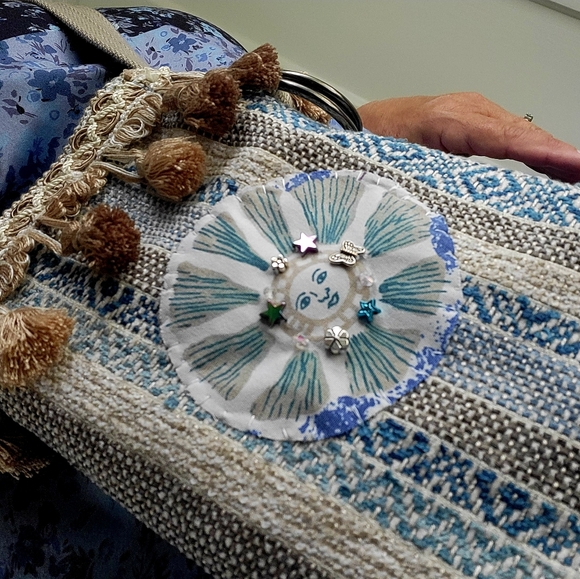 Handmade Artsy Boho Sun Crossbody Pouch - Picture 8 of 14